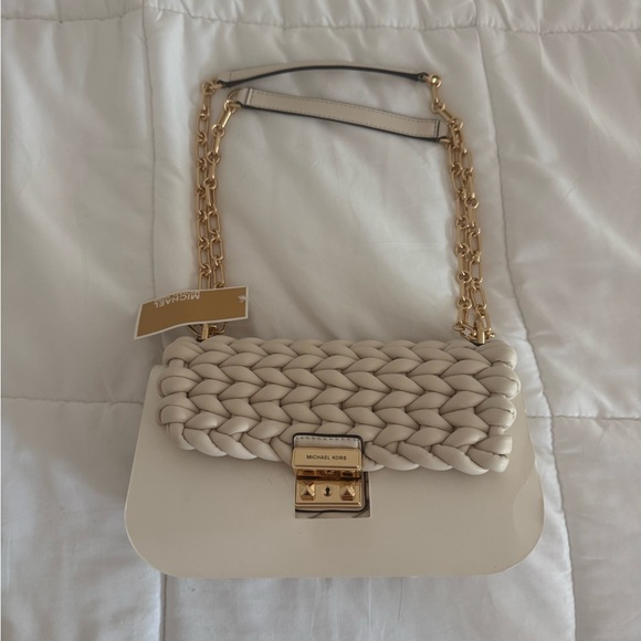 NWT MICHEAL KORS Tribeca Large Hand-Braided Shoulder Bag - Picture 11 of 13